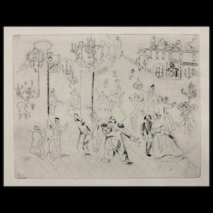 MARC CHAGALL (Russian/French, 1887-1985), &quot;The Dead Souls: La Soirée chez le Gouverneur&quot;, 1923-27, original etching.