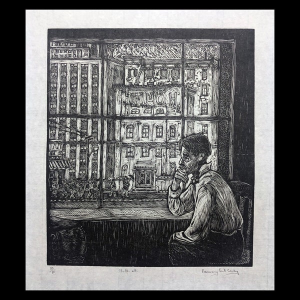 ROSEMARY FEIT COVEY (South African/American, 1954-living), 1978, "14th St.", original wood engraving, pencil signed.