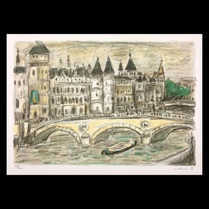 ANDRE COTTAVOZ (French, 1922-2012), &quot;Pont des Arts, Paris&quot;, 1986, color lithograph, pencil signed.