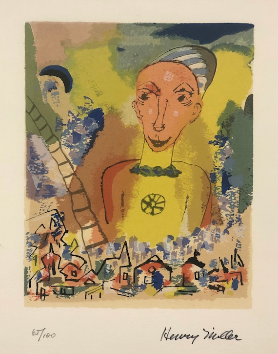 Henry Miller ヘンリー・ミラー　リトグラフ Yahoo!オークション -「ヘンリーミラー」(石版画、リトグラフ
