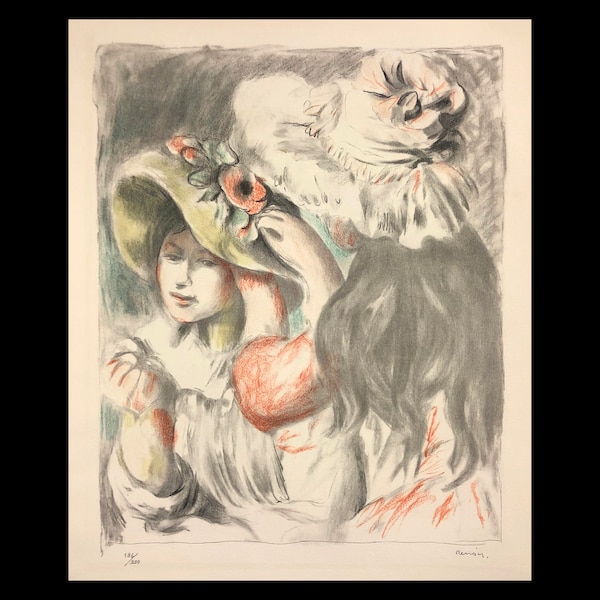 PIERRE RENOIR (after) (French, 1841-1919), "Le Chapeau Epingle", 1982, color lithograph.