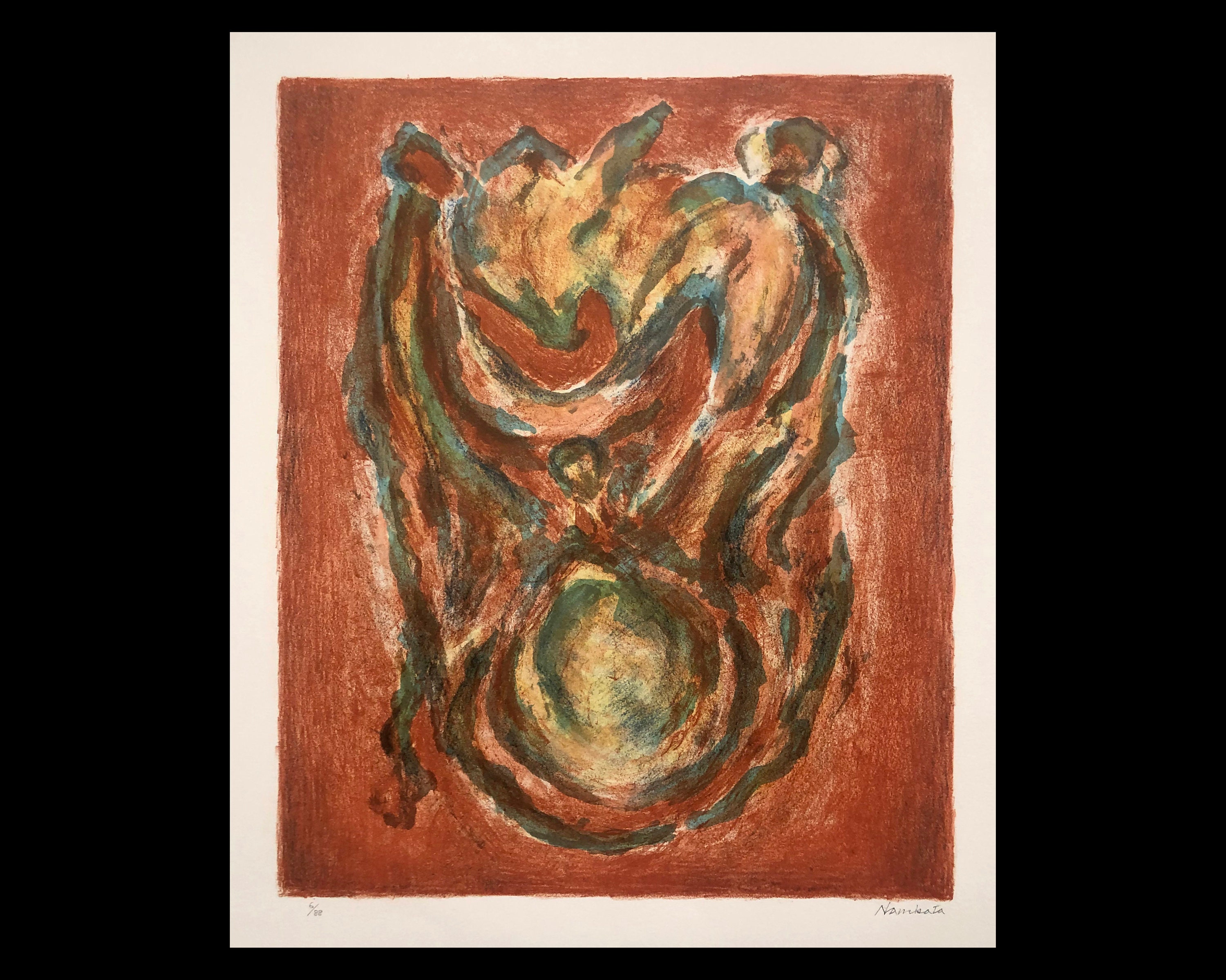 チョーク肖像画 1996年制作/バリダンス TATSUOKI NAMBATA (japanese, 1905-1997), 