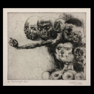 FEDERICO CASTELLON (Spanish/American, 19141-1971), &quot;Portrait of the Gene&quot;, 1959, original etching, pencil signed.
