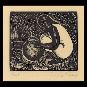 FRANCISCO ZUNIGA (Costa Rica/Mexico, 1912-1998), &quot;Girl&quot;, 1933, woodcut, pencil signed.