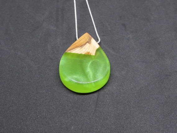 Items similar to Wood Resin Necklace Epoxy Resin Wood 