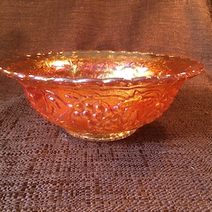 Fenton Carnival Glass Imperial Grape Bowl