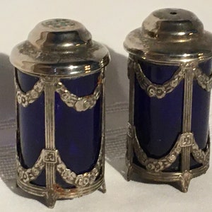 Vintage Cobalt Salt & Pepper