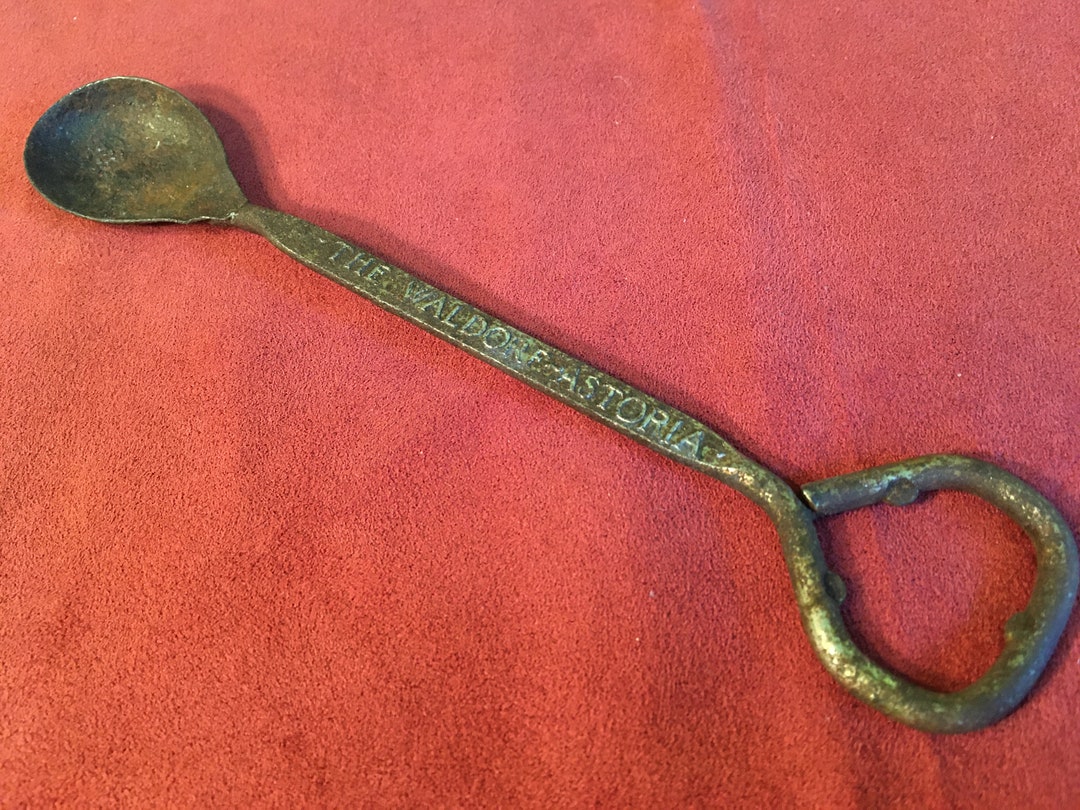 Vintage Waldorf Astoria Bar Spoon & Bottle Opener Etsy