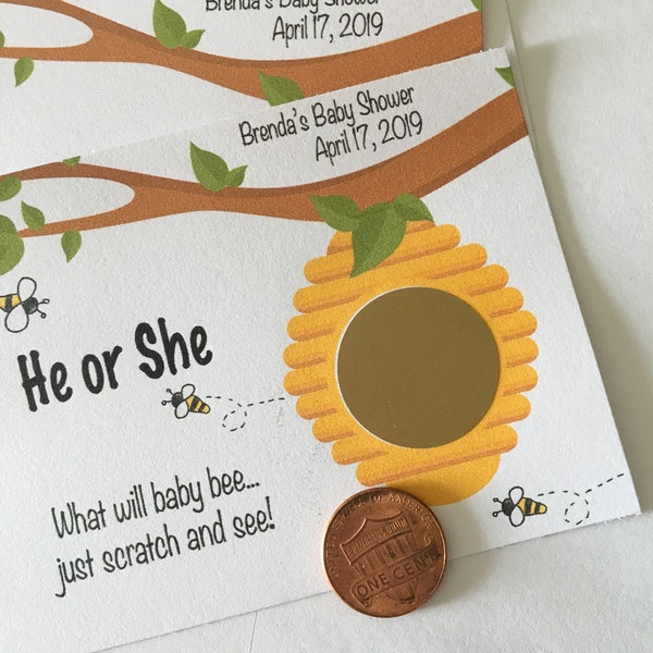 Boy Chevron Gender Reveal Scratch Off Cards - Set Of 22 For Baby Shower Game & Party - View #10