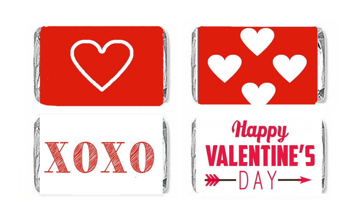 Mini Candy Bar Wrappers - Happy Valentine's Day Mini Hershey Bar Candy ...