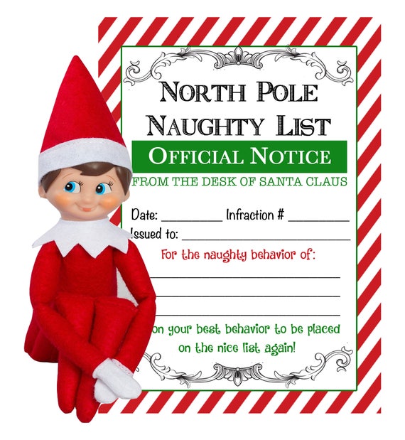 Elf Naughty Or Nice List Printable