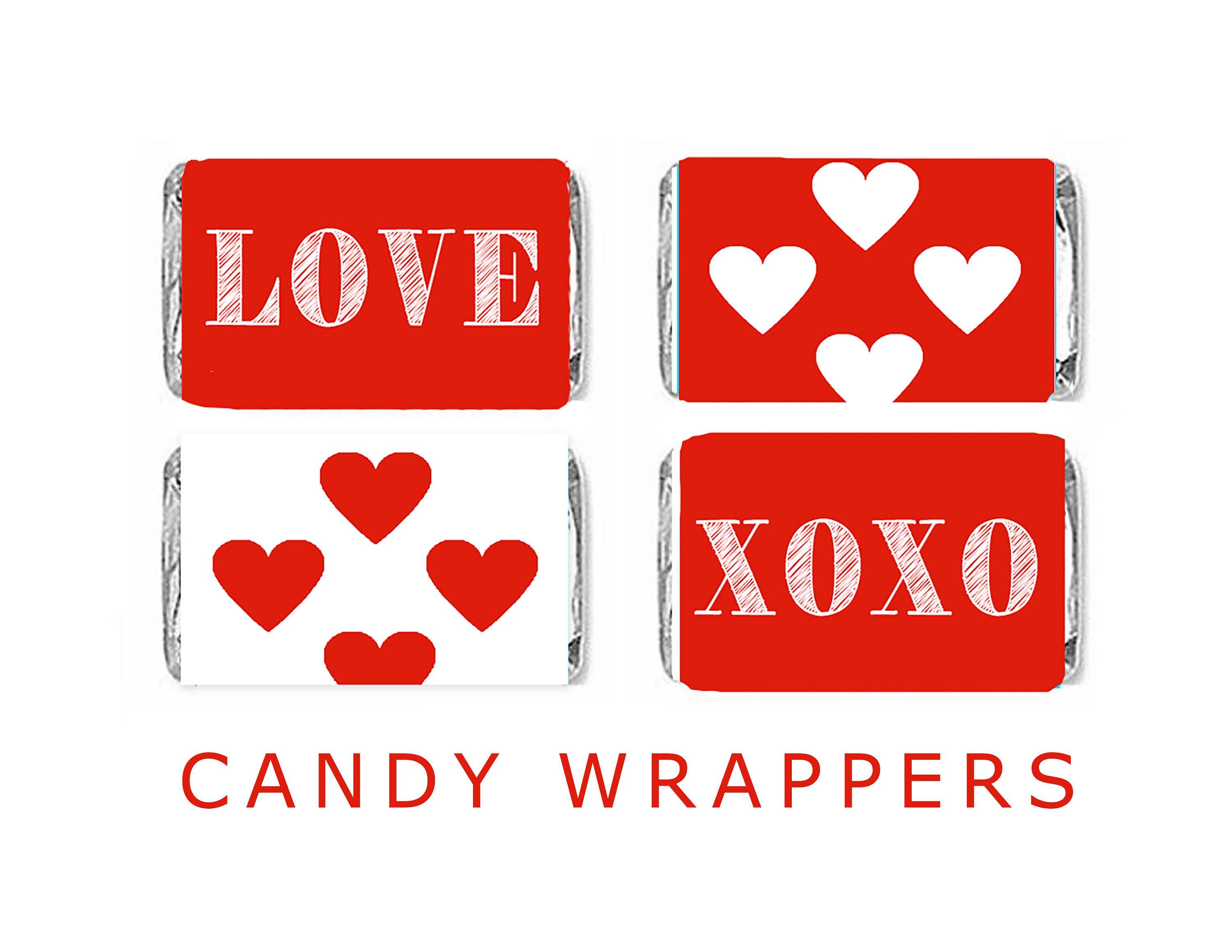 Mini Candy Bar Wrappers Happy Valentine's Day Mini Hershey Bar Candy