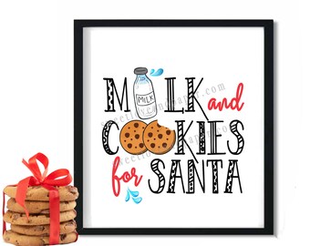 Christmas Printable File Milk and Cookies for Santa Mason - Etsy