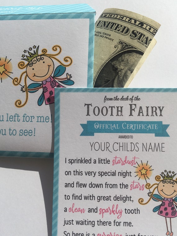 Tooth Fairy Note Tooth Fairy Printable Certificate And Etsy