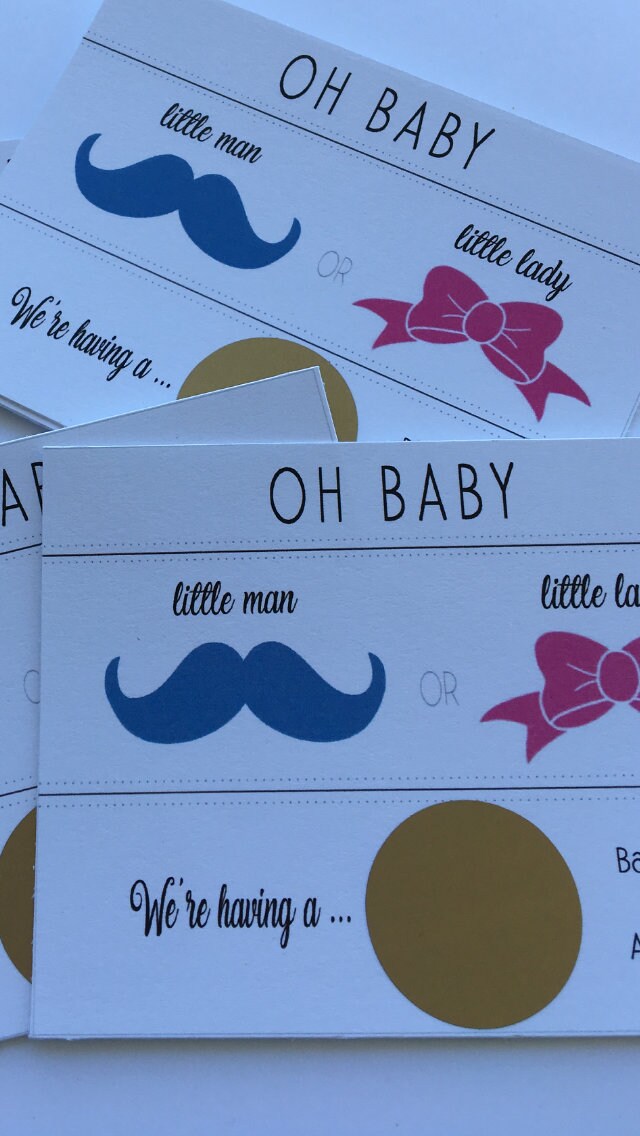 Baby Shower Scratch off Cards Gender Reveal Baby Shower Etsy