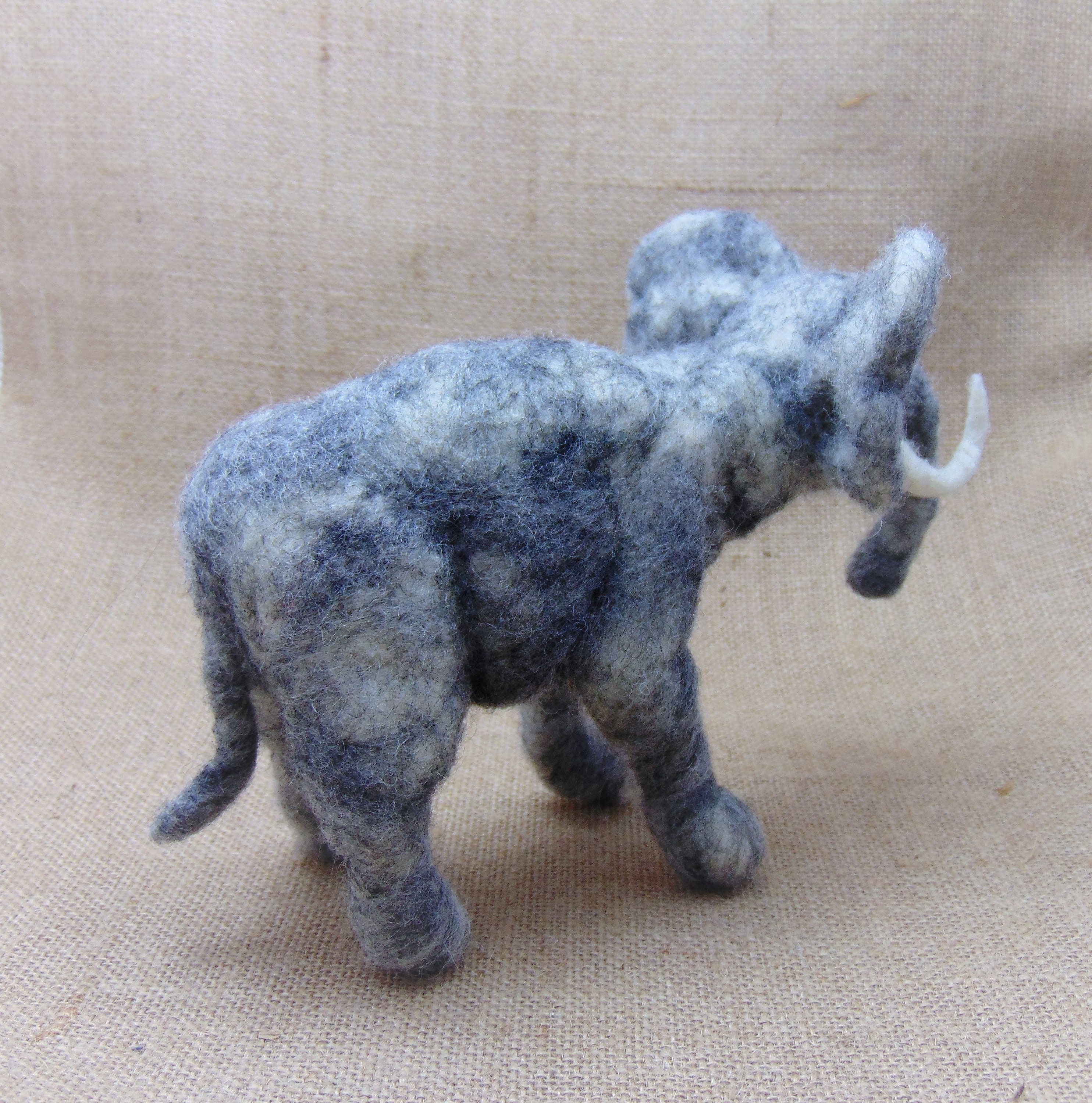 Needle Felted Elephant, Elephant With Crochet Blanket, Cute Elephant