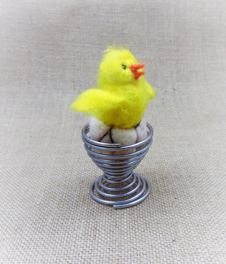 Bird Lover Gift Different Easter Gift Cute Easter Chick Easter Chick Decoration Needle Felted Chick Chick in Egg Fluffy Yellow Bird