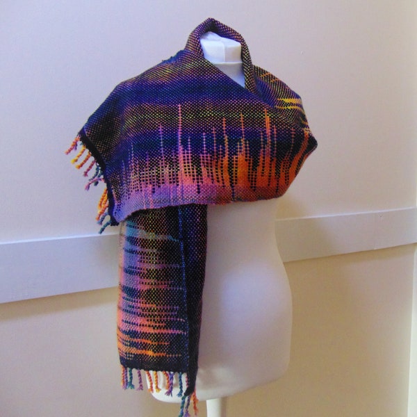 Hand-Woven Scarf, Elegant Ladies' Scarf, Lightweight Handmade Scarf, Unique Woven Scarf, Handmade Accessories, Beautiful One of a Kind Wrap