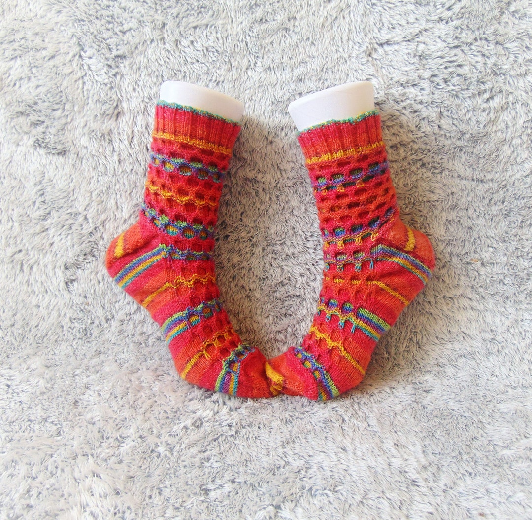 Hand Knitted Ladies' Socks Cosy Wool Blend Socks - Etsy UK