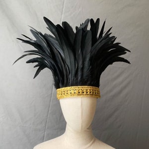 Carnival Costume Black Feather Wrap Shawl headpiece