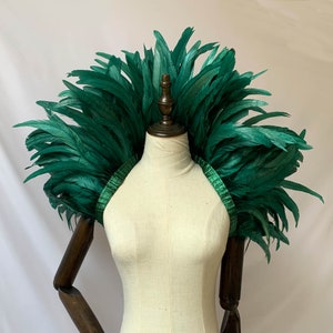 Carnival Costume Black Feather Wrap Shawl dark green shawl