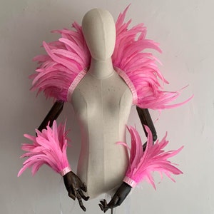4ply Showgirl Feather Shawl/ Carnival Feather Scarf/ Stage Show Feather Wrap/Halloween Costume/Performance Show/ Pink Feather Cape Shawl