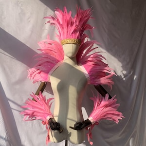4ply Showgirl Feather Shawl/ Carnival Feather Scarf/ Stage Show Feather Wrap/Halloween Costume/Performance Show/ Pink Feather Cape Shawl