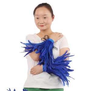 4ply Showgirl Feather Wrist Cuffs Victorian Burlesque Fantasy feathers costume Halloween