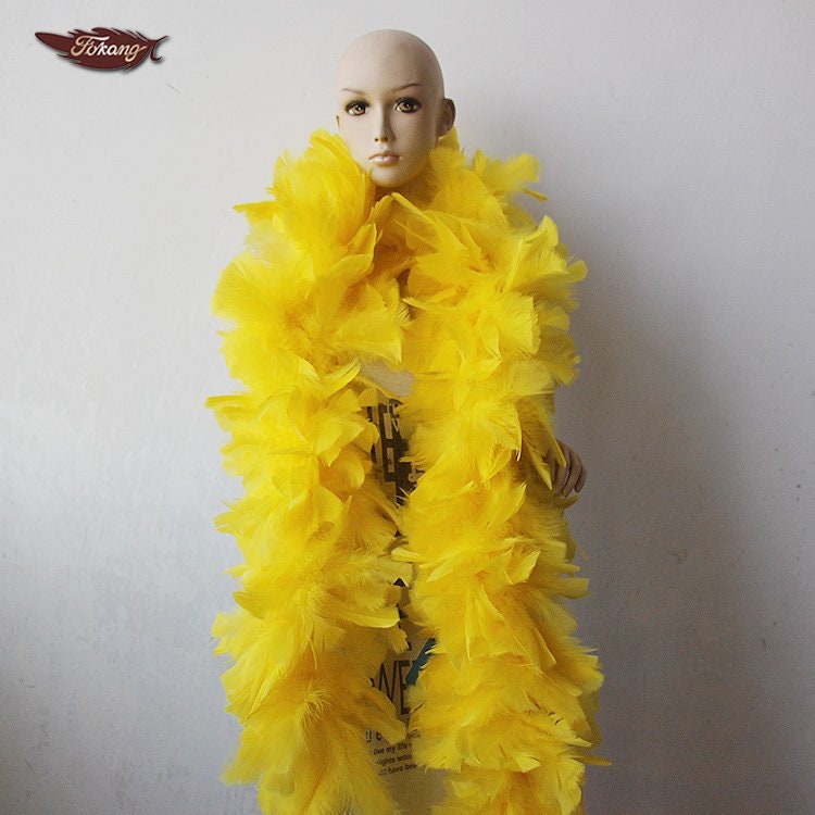 White//Silver Tinsel, 80g Fukang Feather Turkey Chandelle Feather Boa 72 80 Gram
