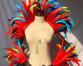 4ply Showgirl Feather Shawl Carnival Feather Scarf Stage Show Feather Wrap/Halloween Costume/Performance Show