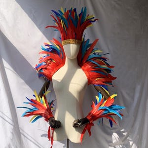 4ply Showgirl Feather Shawl Carnival Feather Scarf Stage Show Feather Wrap/Halloween Costume/Performance Show