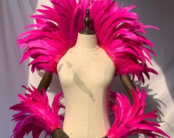 4ply Showgirl Feather Shawl Carnival Feather Scarf Stage Show Feather Wrap/Halloween Costume/Performance Show