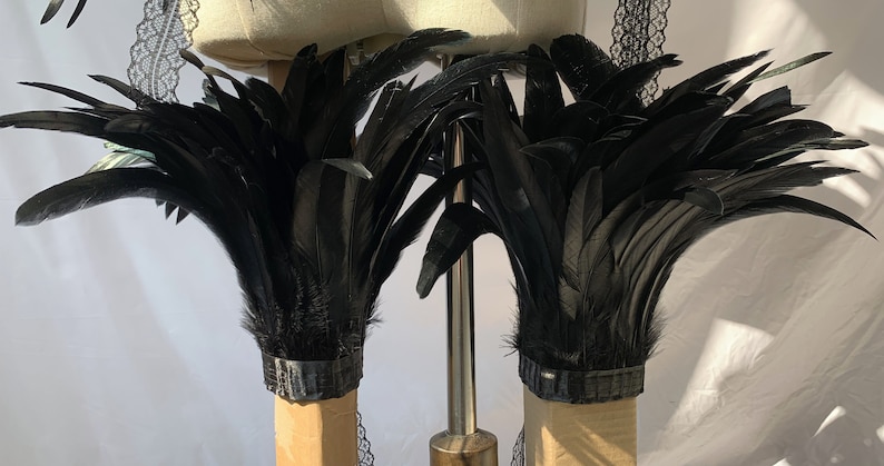 Carnival Costume Black Feather Wrap Shawl feather ankle cuff