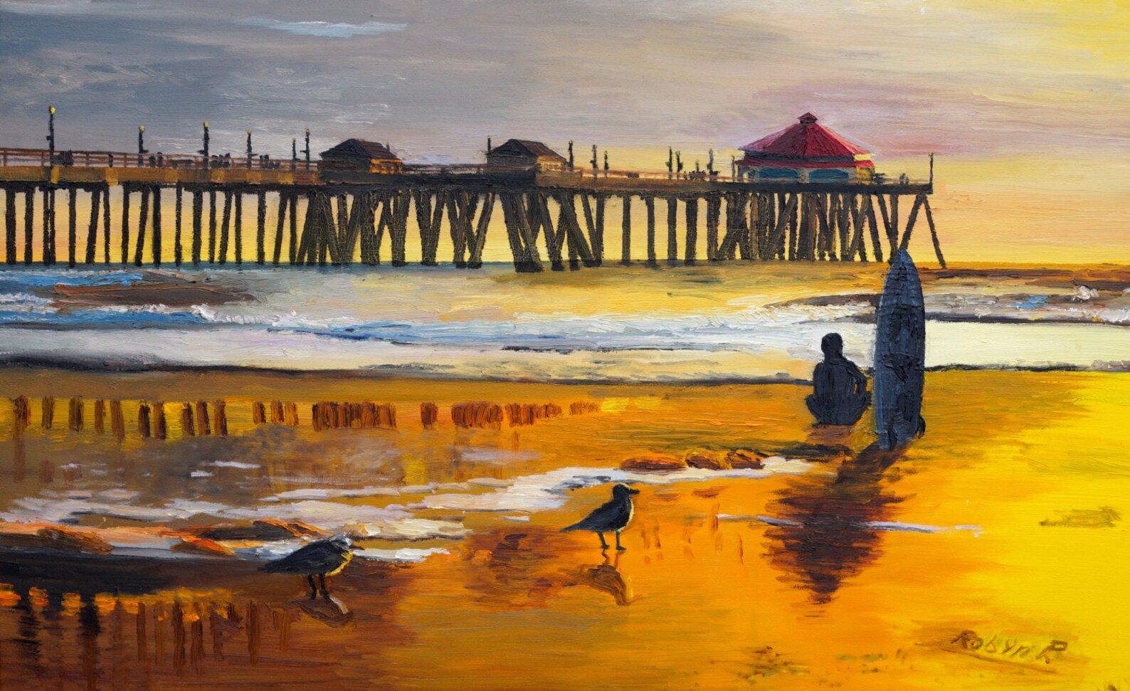 Print Huntington Beach Pier at Sunset Etsy