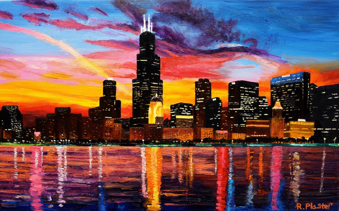 Chicago Skyline - Giclee Print - Etsy