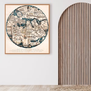The famous Cardinal Borgia world map, one of the most precious pieces of the history of cartography from the 15th Century, ancient map gift.