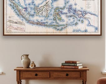 Antique Indonesia Map Print: 1874 Dutch East Indies Wall Art
