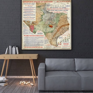 Geologische Karte von Texas, Texas Wandkunst, Vintage Texas Druck, großer Kunstdruck von Texas, Geologie Karte, Kartendekor, Texanische Kunst, Texas Geschenke.