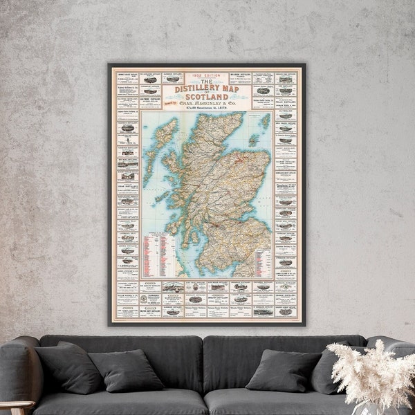 Schottland-Whisky-Destillerie-Karte, Scotch-Whisky-Karte, Whisky-Regionen, Geschenk für Whisky-Kenner.