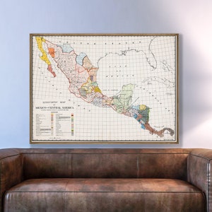 Taalkaart van Mexico en Midden-Amerika, Meso-Amerikaanse talen en dialecten, volkenkunde, historische bevolkingsgroepen, Indiaanse kaart.