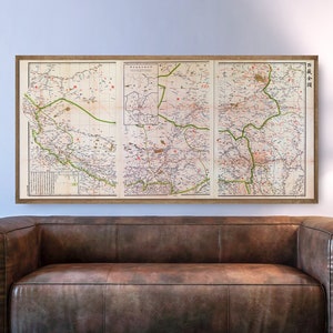 Vintage Tibet Map Print: 1904 Tibetan Wall Art