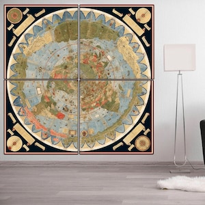 Stampa della mappa del mondo di Urbano Monte: Planisfero rinascimentale da parete