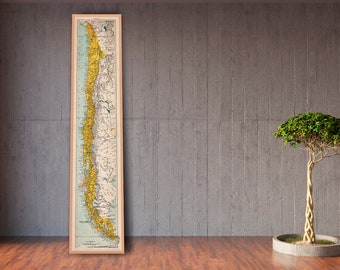 1900 Chile Map | Antique Geographical Chart | Historical South America Art Print
