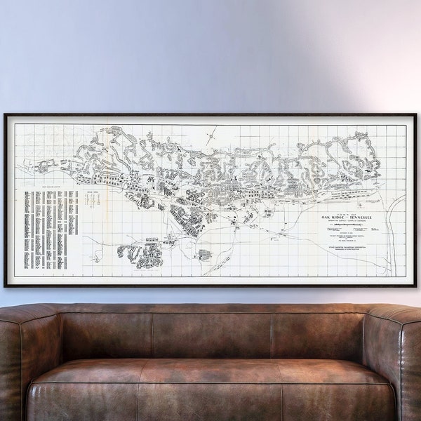 The Manhattan Project, Oak Ridge Tennessee map, atomic bomb, nuclear bomb, WWII top-secret projects, ww2 military, ww2 history buff gift.