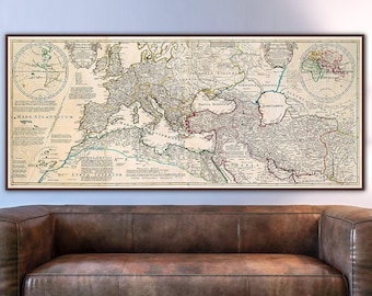 Roman Empire Map Print: Large Antique Historical Wall Art