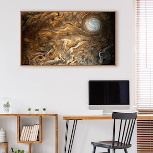NASA Kunstdruck, Jupiter-Wolken, Jupiterwolken in auffälliger Farbe aus dieser Ansicht der NASA-Raumsonde Juno, Poster der NASA.