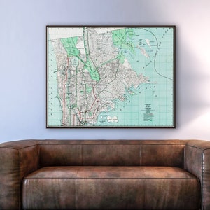 Carte complète du Bronx de Hammond, décoration cadeau vintage de carte murale du Bronx New York City.