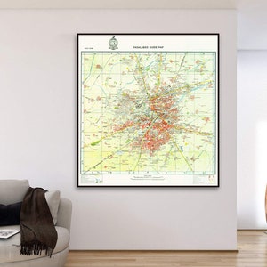 Mappa della città di Faisalabad, grande stampa della mappa di Faisalabad, regali dal Pakistan.