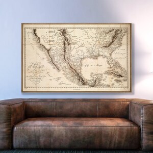 アレクサンダー・フォン・フンボルトによるメキシコとアメリカ西部の画期的な1811年地図、メキシコの地理、歴史地図、メキシコの装飾ギフト
