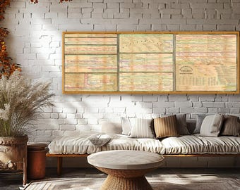 Impresión de carta histórica grande - Arte mural de historia mundial antigua - Decoración educativa única